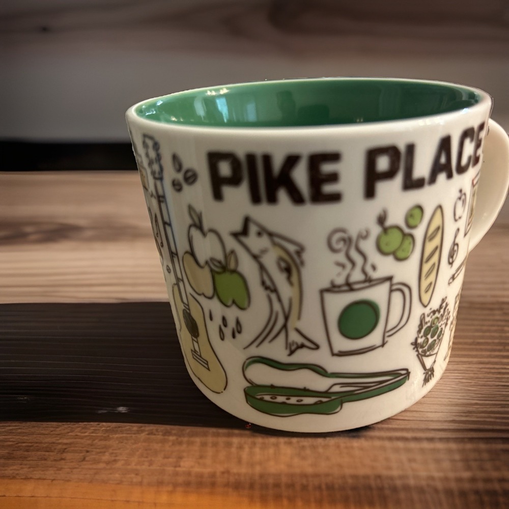 Starbucks Been There Series Pike Place 14oz Coffee Mug Seattle Collector EUC